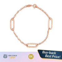 UBS Gold - Gelang Emas - 8k - Hgv7403k 17cm-Rose Gold