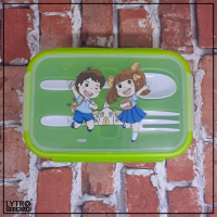 Custom Print L121 Calista Iwaki Lunch Box / Tempat Makan / Kotak Bento - Orange, Print UV