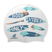 SABLE 兒童矽膠泳帽-衝浪板(游泳 戲水 海邊 沙灘「C93」≡排汗專家≡