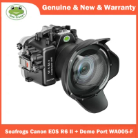Seafrogs 40M/130FT Underwater Camera Housing Waterproof Case For Canon EOS R6 II With WA005-F 6 Inch Dome Port