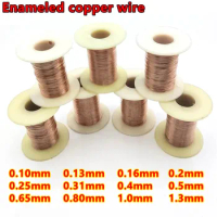 1pcs 0.1mm 0.2mm 0.25mm 0.5mm 0.8 1.3mm Enameled copper wire Cable Copper Wire Magnet Enameled Copper Winding Coil Copper Wire