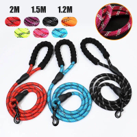 Dây Xích Chó, Dài 2M, Phản Quang Và Bền, Được Làm Bằng Nylon, 7 Màu Có Sẵn, Thích Hợp Cho Chó Trung 
