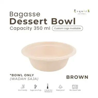 (25 PCS) Bagasse Dessert Snack Bowl 350 ML BG350 Brown (BOWL)