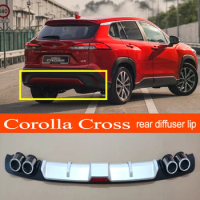 Corolla Cross ABS Plastic Silver / Black Car Rear Bumper Rear Diffuser Spoiler Lip for TOYOTA Corolla Cross Hatchback