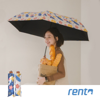 【rento】 碳纖輕量黑膠晴雨傘-花朝月夕(米)