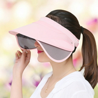 ✤宜家✤時尚夏日遮陽帽3 防紫外線戶外出遊空頂帽 防曬帽子 (鏡片可伸縮款)