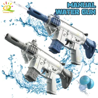 HUIQIBAO Manual Water Gun Fights Portable Desert Eagle M1911 M416 Pistol Shooting Game Outdoor Fantasy Toys for Children Gifts