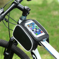 Roswheel Cycling Pannier Bicycle Bag On The Frame Front Tube For Mobile Phone Holder Touch Screen Mtb Road Bike Bag Double Pouch