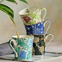 Bone China Mug European Vintage Ceramic Water Cup Personalized William Sea Anemone Dandelion Cup Creative Gift Milk Cup