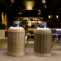 茶瓶熱水瓶家用 暖水壺保溫瓶玻璃內膽竹編外殼竹套保溫壺暖水瓶