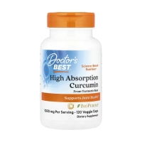 美國Doctor's Best 強效薑黃素500毫克+ 黑胡椒C3複合配方,(95%提純),120粒膠囊