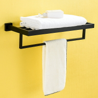 不鏽鋼毛巾架 德國衛生間毛巾架掛件套裝黑色酒店304不鏽鋼毛巾桿浴巾架『XY21919』
