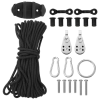 Water Sports Kayak Canoe Anchor Trolley Kit Cleat Rigging Ring Pulleys Pad Eyes Well Nuts Screws Kayak Kayak Anchor Trolley