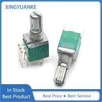 Chiết áp Điều Chỉnh Âm Lượng, 2 cái, Loại 097 Dọc Đơn 5 chân, Có Công Tắc, B50K RK097, Chiều Dài Trụ