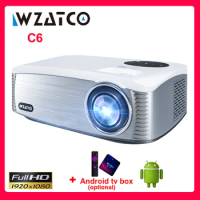 WZATCO C6 4k LED Projector 1920x1080P Full HD External Android 11.0 Wifi Smart Home Cinema Video Proyector Portable Movie Beamer