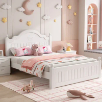 Ergonomic Wooden Children Bed Loft Headboards Bedroom Girl Loft Double Sleeping Children Bed Castle Letto A Castello Furniture