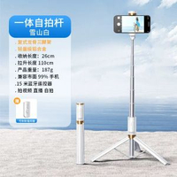 自拍杆一體式支架帶磁啜補光燈手持拍照杆便攜手機拍照神器