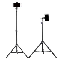 Tripod Handphone 2 Meter Bahan Besi Gratis Mini Ball Head dan Holder HP Logam Bluetooth Kamera