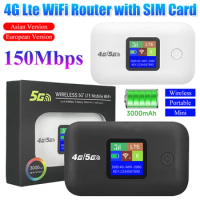 4G Lte WiFi Router Wireless Portable Router 3000mAh 150Mbps Mobile Pocket WiFi Router with SIM Card Slot Pocket 4G WiFi Router