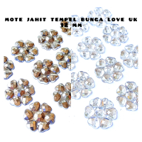 akrilik jahit payet tempel bunga love metalik uk 12mm per lusin murah