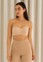 Kiss & Tell Ellie Anti-slip Non Slip Strapless Wireless Thick Padded Push Up Bra in Nude