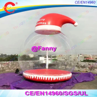 4m Giant Inflatable Snow Globe for Christmas Decoration Photo Snow Globe Commercial Quality Human Size Snow Globe with hat