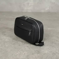 Tas HUGO BOSS RAY EMBOSSED LEATHER BLACK POUCH 100% ORIGINAL 24X14X9CM