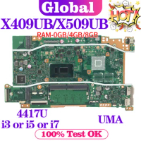 Mainboard For ASUS X409UB X409UA X509UA X509UB A409U A509U F409U F509U X409UJ X509UJ Laptop Motherboard i3 i5 i7 0GB/4GB/8GB