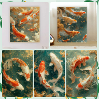 Bộ Tranh Đính Đá Đá Đá 5d Cá Vàng Cá Koi Vải Bố Nâng Cấp Kim Cương Đầy Đủ Tranh Thêu Chữ Thập Kim Cư