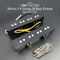 Open Alnico 5 Jazz JB Bass Pickup Neck or Bridge Pickup Braided Cloth Cable for 4-String Bass Parts