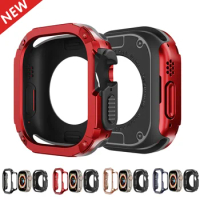 2in1 Case for Apple Watch Series 9/8/7/SE/6/5/4 Ultra 2 41mm 45mm 40mm 44mm 49mm TPU + PC Shockproof Protector Bumper for Iwatch