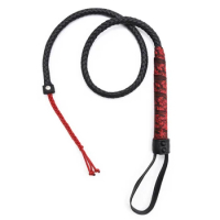 88CM Hand Made Premium PU Leather Bull Whip 8 Plait Leather Whip for Horse Training