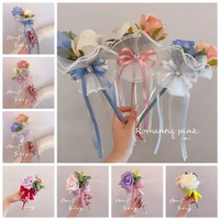 Super Beautiful Rose Bow Signature Pen Dreamy High-End Simulation Flower Ballpoint Pen Super Fairy Sign-in Pen Valentine's Day
