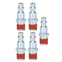 5 Pcs1/4 Inch NPT Male Air Line Fitting Hose Compressor Quick Release Connector External Thread Male Plug Power Tool Parts