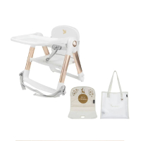 【Mombella &amp; Apramo】英國 Flippa 摺疊式兒童餐椅 白金(兒童餐椅 摺疊餐椅 野餐 出國)