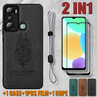 เคสโทรศัพท์หนัง 2-in-1 สำหรับ Infinix Hot 20i X665C X665E พร้อมสายคล้องมือถือแบบปรับได้