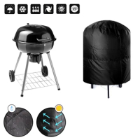 Round BBQ Grill Cover Rain Protective Camping Outdoor Barbecue Cover 77x58cm/80x66x100cm Grill Cover Waterproof Anti Dust
