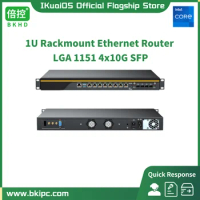 IKuaiOS 1U Rackmount Router Firewall 8x1G 2.5G Ethernet 4x10G SFP Intel Core i3 i5 i7 Xeon E3 LGA 1151 supports Pfsense Mikrotik