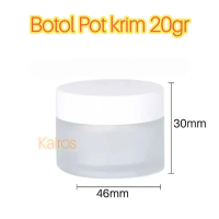 BP20 Botol Pot kaca 20gr Frosted untuk Krim kosmetik glass cream jar white