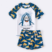 Kids Swimsuit Sunscreen for Boys Quick-Drying Split Swim Trunks Set Baby Shark Swimsuit Fashion