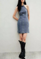 Urban Revivo Halter Neck Denim Dress