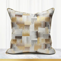 Geometric Grey Gold Cushion Cover 45x45cm Sofa Pillowcase Home Decor Luxury Hotel Soft Bedding Throw Pillow Cover 50x50 60x60