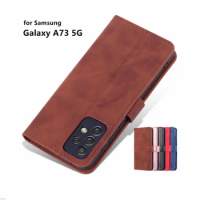 A73 5G Flip Cover Fitted Case for Samsung Galaxy A73 5G Pu Leather Phone Case Holster with closing strap AZNS