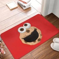 Cookie Monster Non-slip Doormat Living Room Mat Cookie, Cookie Face Hallway Carpet Welcome Rug Bedroom Decorative