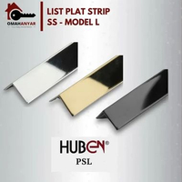 (3 BATANG) List Lis Plat Strip Model L Mirror Plat Besi Chrome Gold 3 BATANG 20MM MIRROR BLACK PLAT 