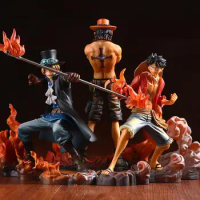 3pcs/set 14-17cm One Piece Monkey D Luffy Ace Sabo Scene Manual Furnishing Collectors Action Figure Model Toy For Kids Xmas Gift