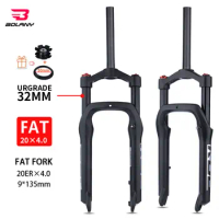 BOLANY 20 Inch MTB Snow Bike Suspension Fork Rebound Adjustment MTB Bike Fat Air Fork 4.0" Tire E-Bike Bicycle Accessories
