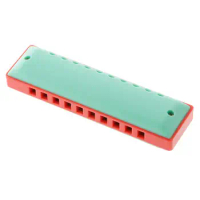 2X 10 Holes Plastic Harmonica Mouth Organ with Case Kids Musical Toy