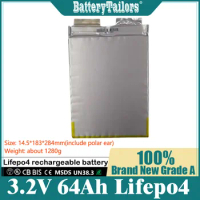 LiFePo4 Battery 3.2V 50Ah 60Ah 64Ah 65Ah Lithium Cell for DIY 12V 24V 48V 72V 96V 120Ah 50Ah Solar S