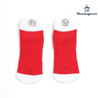 【Munsingwear】企鵝牌 女款桃紅色對比色可愛企鵝刺繡運動短襪 MLRL0204